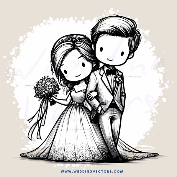 a couple posing for their wedding picture