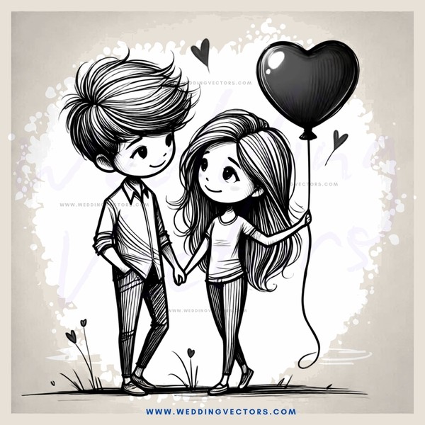boy and girl with balloon