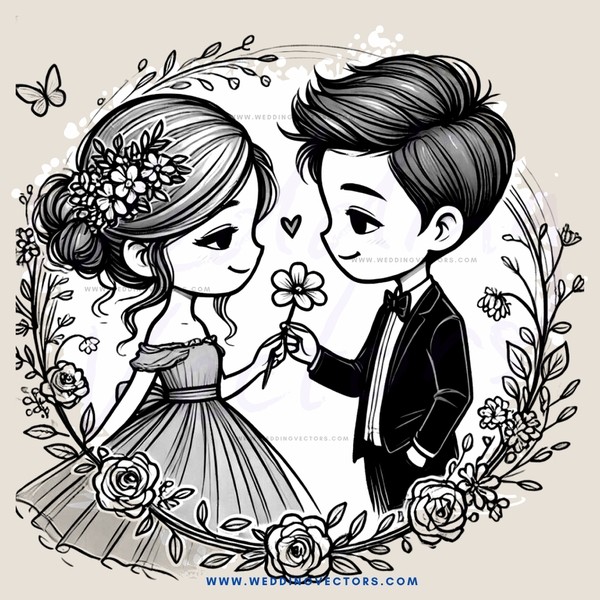 a couple in rose petal eyesight