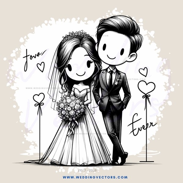 a couple posing for their wedding picture