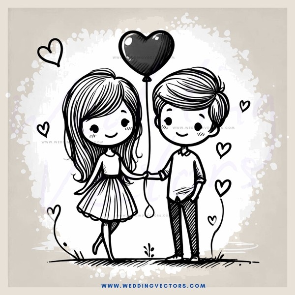 two people holding hearts and balloons