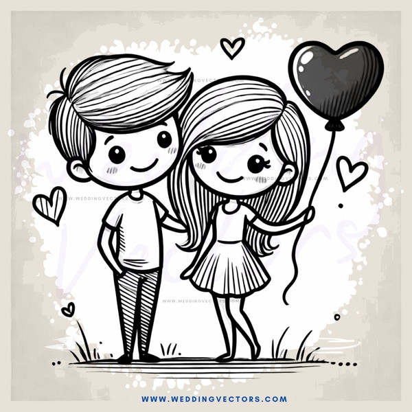 a boy and girl holding hands on grass