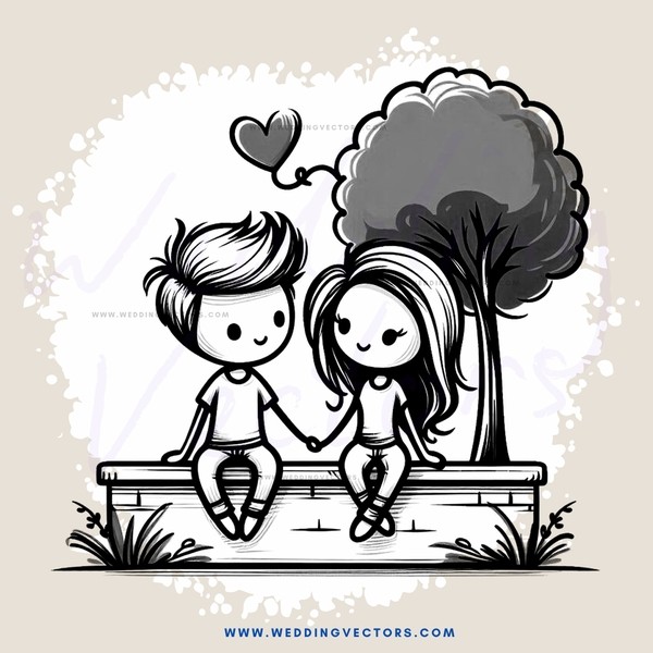 couple on bench under tree