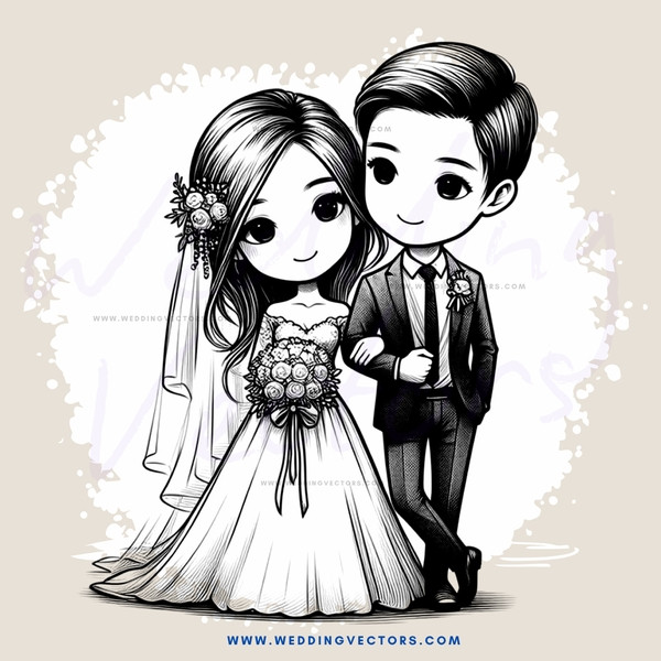 a couple in wedding attire