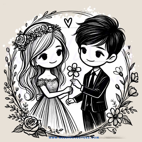 a wedding gift card illustration