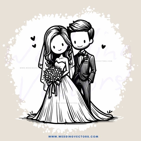 a couple on their wedding day
