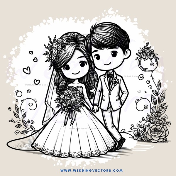 a bride and groom sitting together