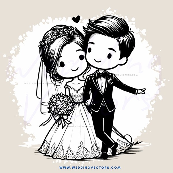 wedding bride and groom standing together