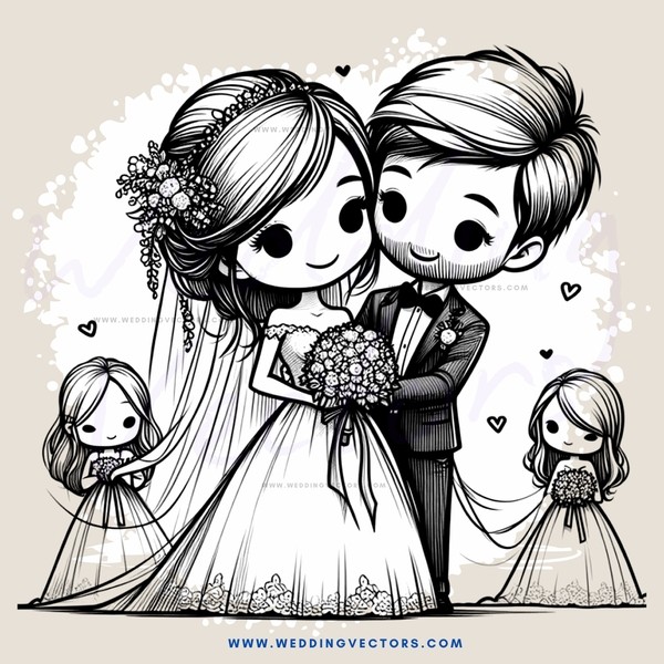 the newlyweds are posing with their children