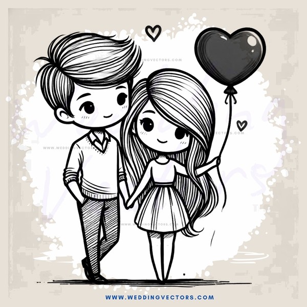 a boy and girl holding hearts