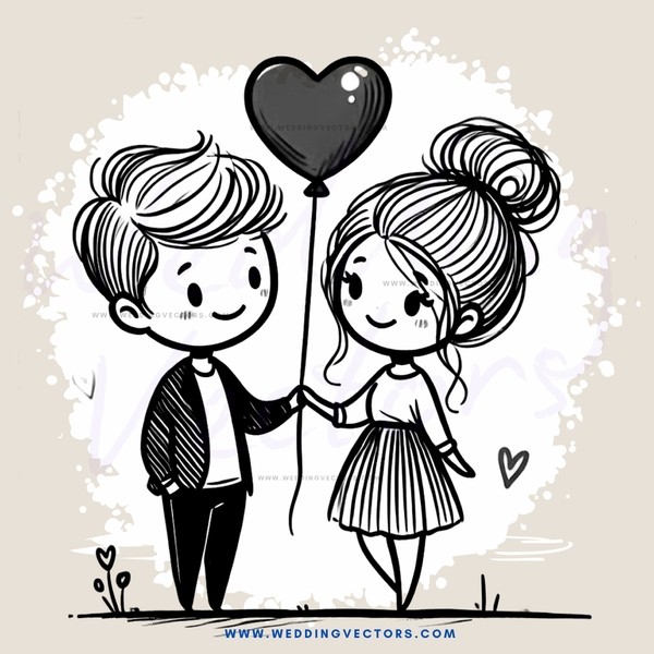 a boy and girl with balloons