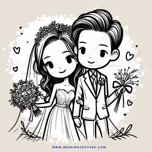wedding picture of bride and groom
