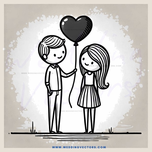 couple celebrating with balloon