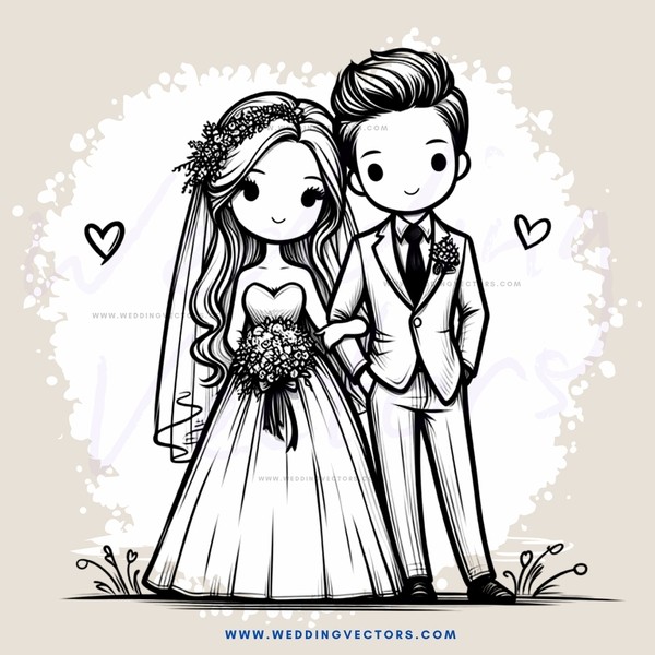 a couple on their wedding day