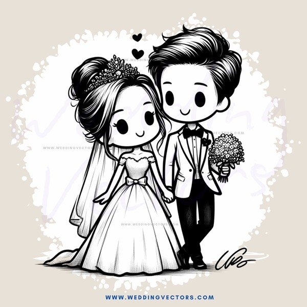 a wedding couple holding flowers