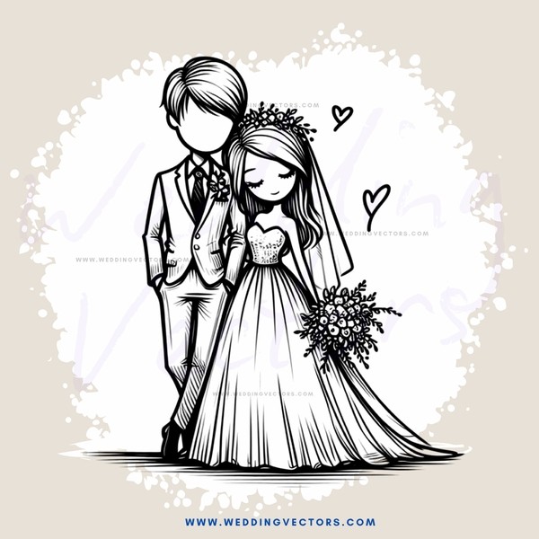wedding picture with bouquet and flowers