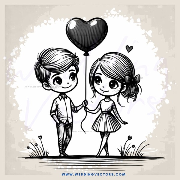 boy and girl sharing a balloon