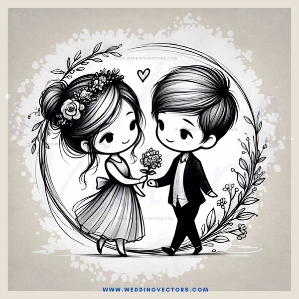 boy and girl with flowers on their hair