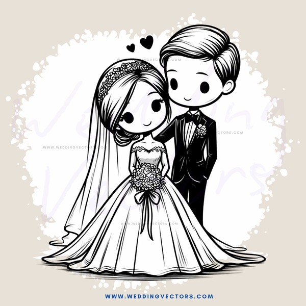 a couple in wedding attire
