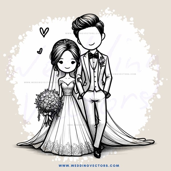 a wedding couple pose for picture