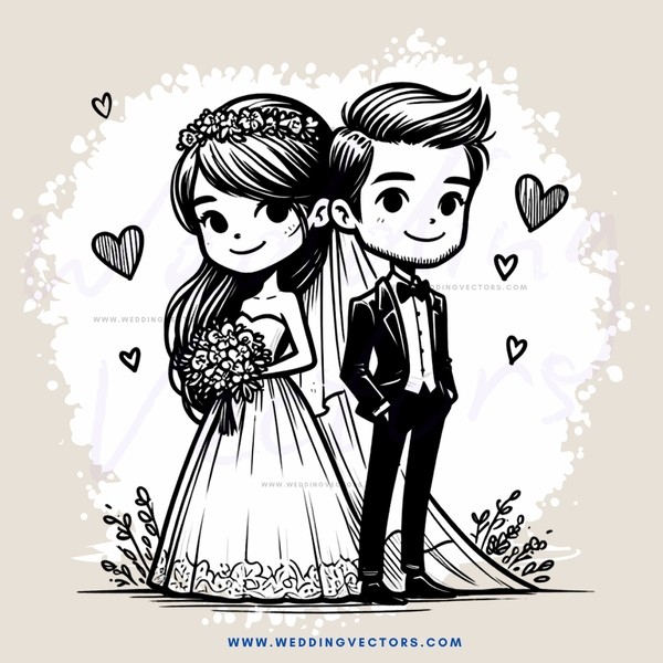 bride and groom in love