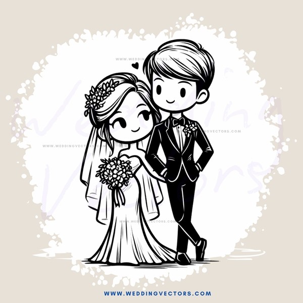 wedding pair picture in black and white style