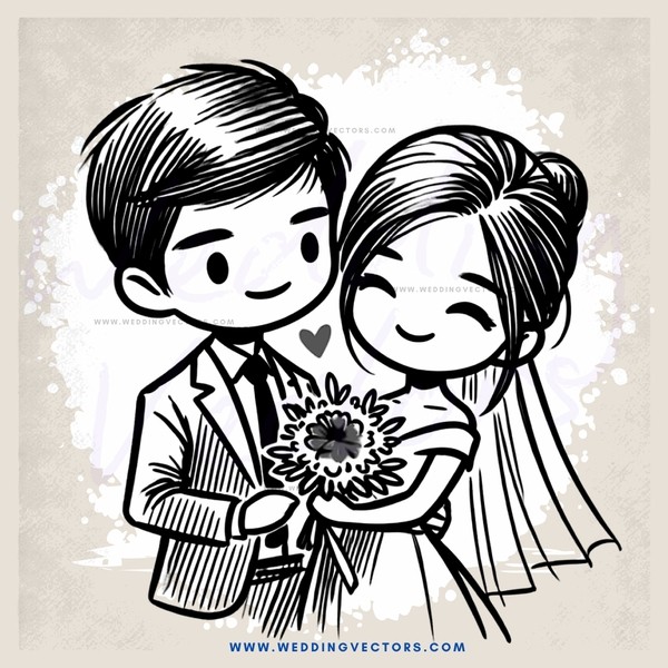 a bride and groom hugging