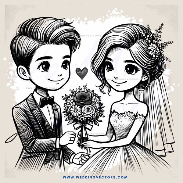 a couple holding hands with flowers