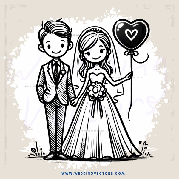 a bride and groom on their wedding day
