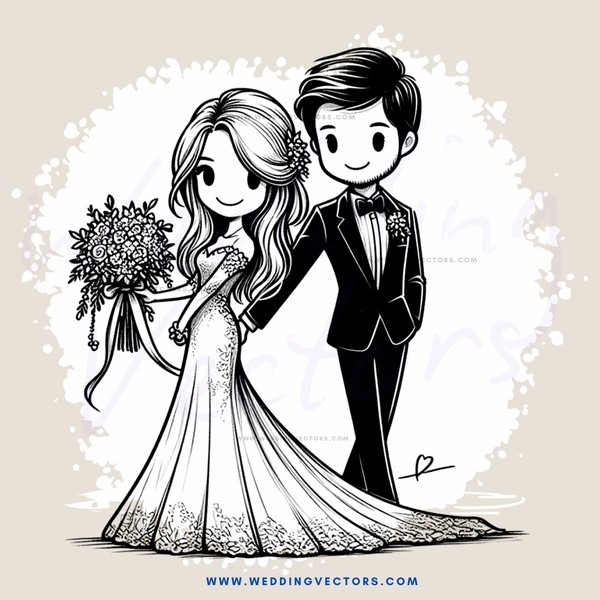 a bride and groom on their wedding day