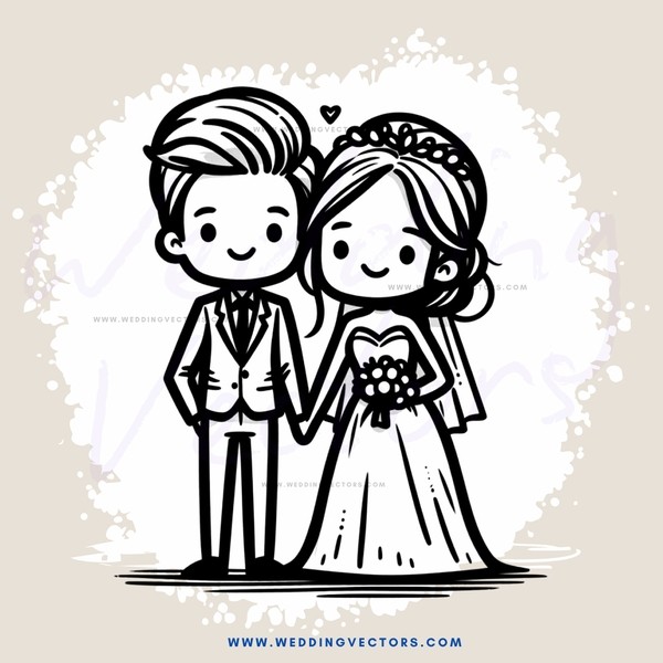 a bride and groom holding hands