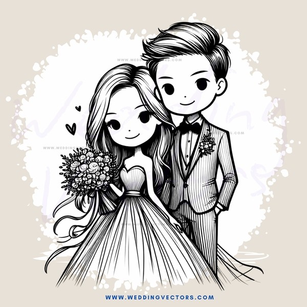 a couple posing for a picture with flowers