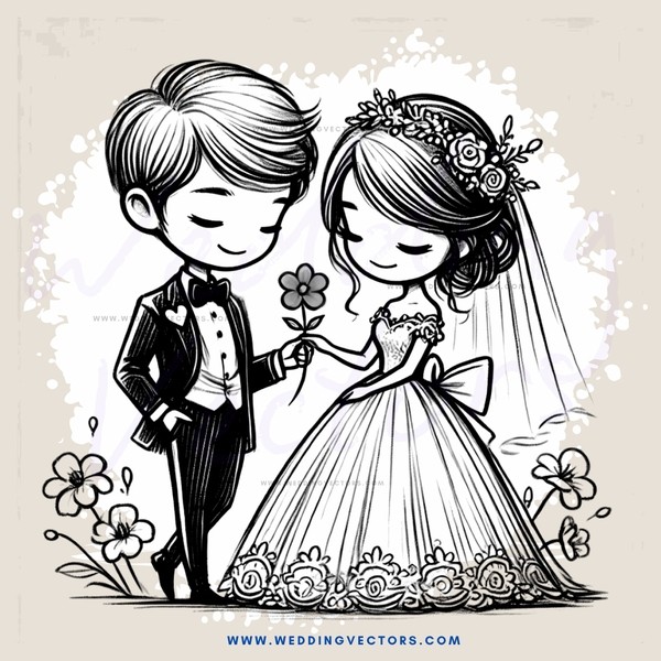 a bride and groom's flower bouquet