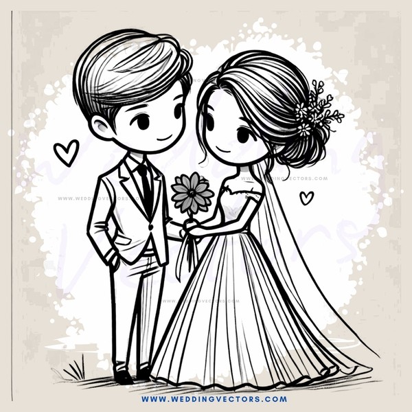 groom and bride with flowers and leaves on their heads
