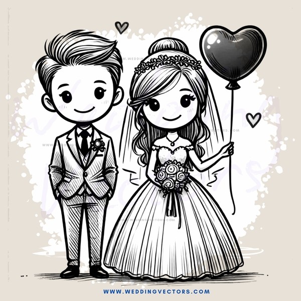 groom and bride in black and white