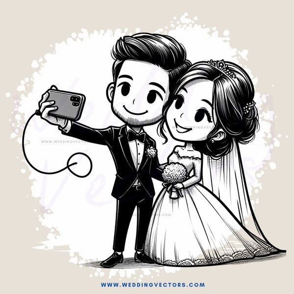 a man and woman taking a selfie with their phone