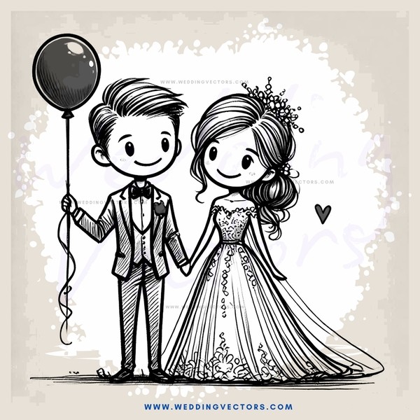 a wedding couple holding hands and looking at each other