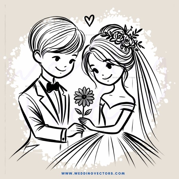wedding anniversary clip art image (cartoon)