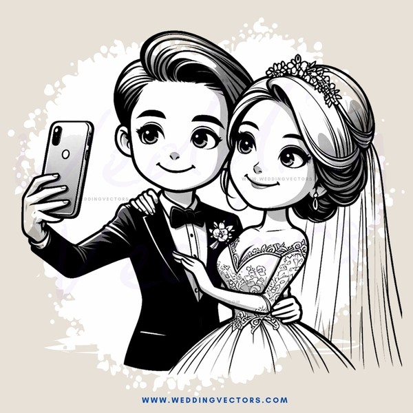 a young couple takes a selfie