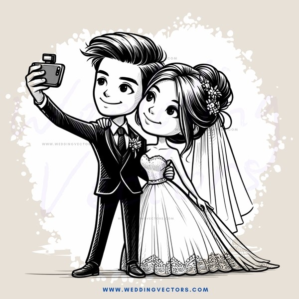 a couple taking selfies