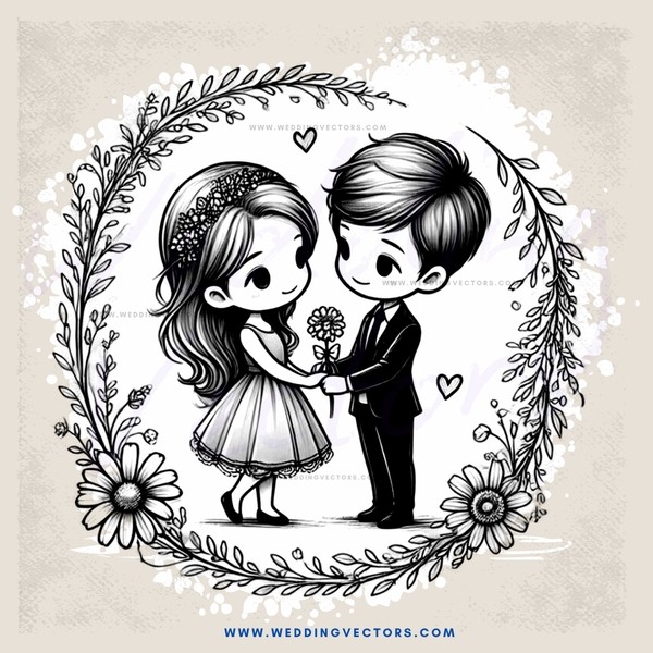 a couple in an illustration