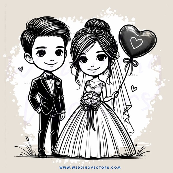 the bride and groom are happy