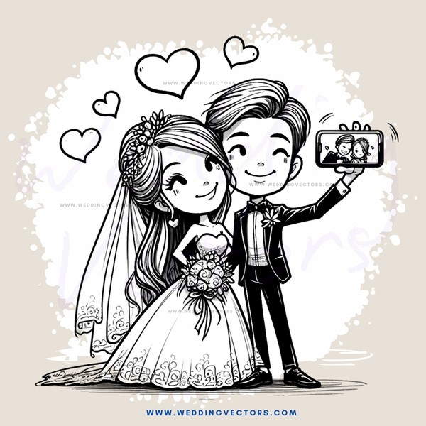 bride and groom pose for picture