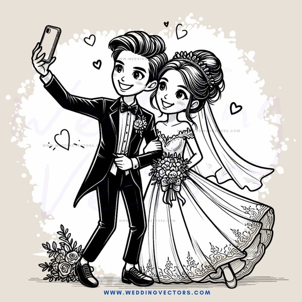 wedding picture of bride and groom