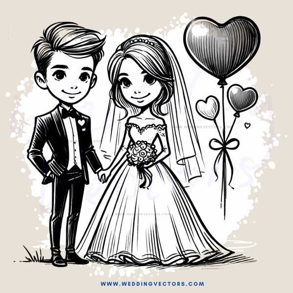 groom and bride clip art