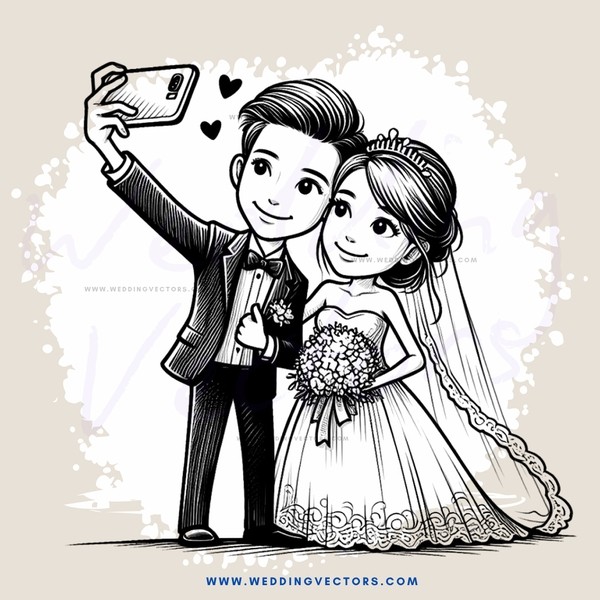 a couple takes a selfie