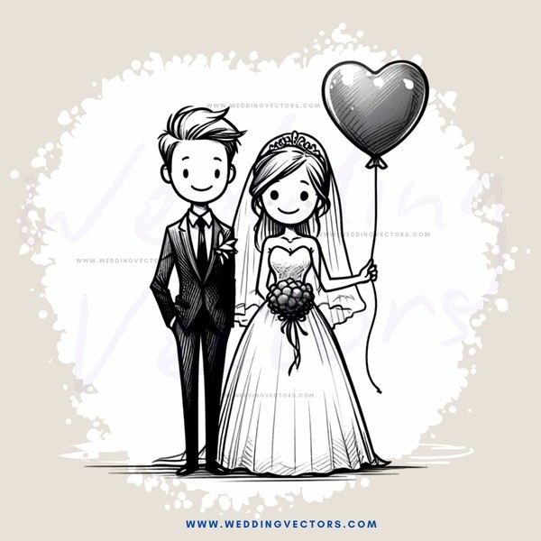 couple posing with balloon heart