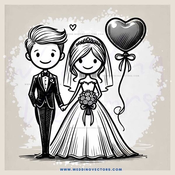 wedding couple holding hands and with bride holding flowers