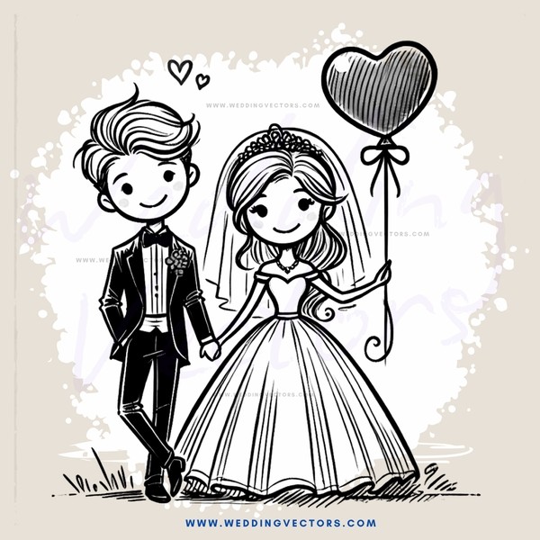 engagement between couple with balloon and hearts