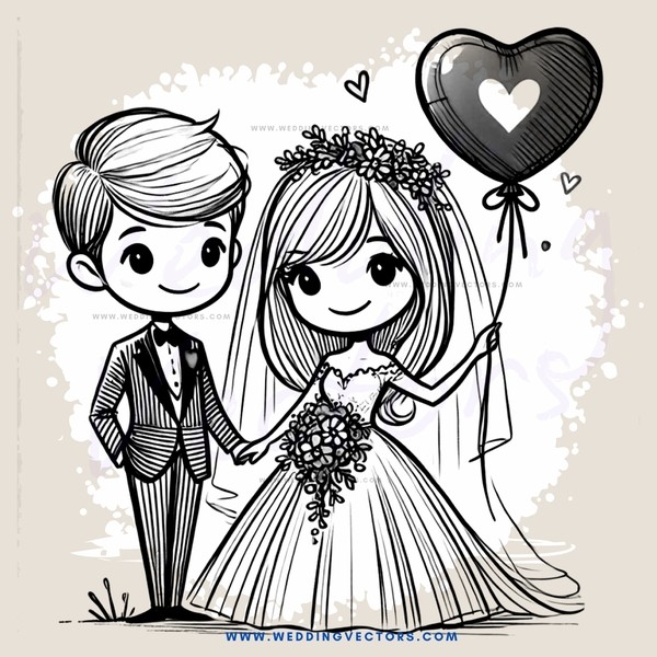 wedding picture of couple in black and white